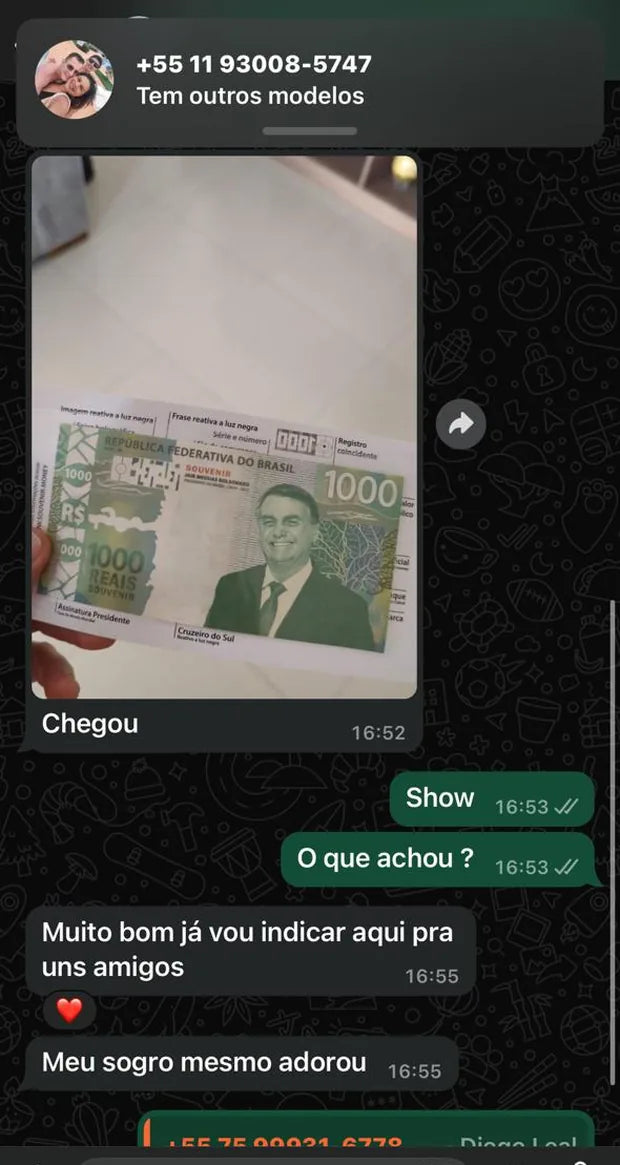 Conversa no WhatsApp em que o cliente diz que vai indicar para amigos.